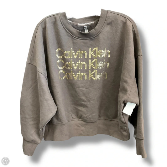 Sweatshirt Crewneck By Calvin Klein In Brown, Size: M