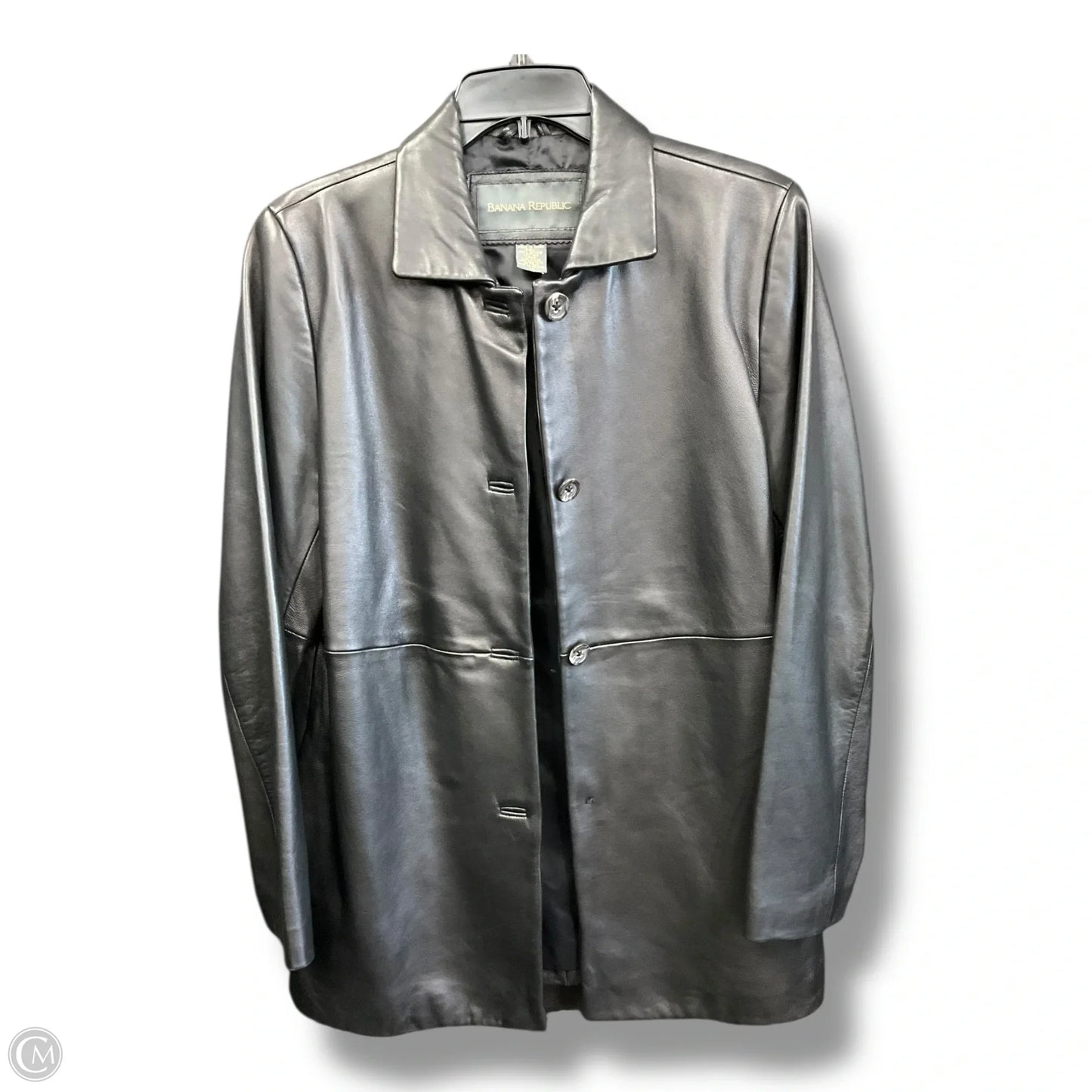 Jacket Leather By Banana Republic In Black, Size: M