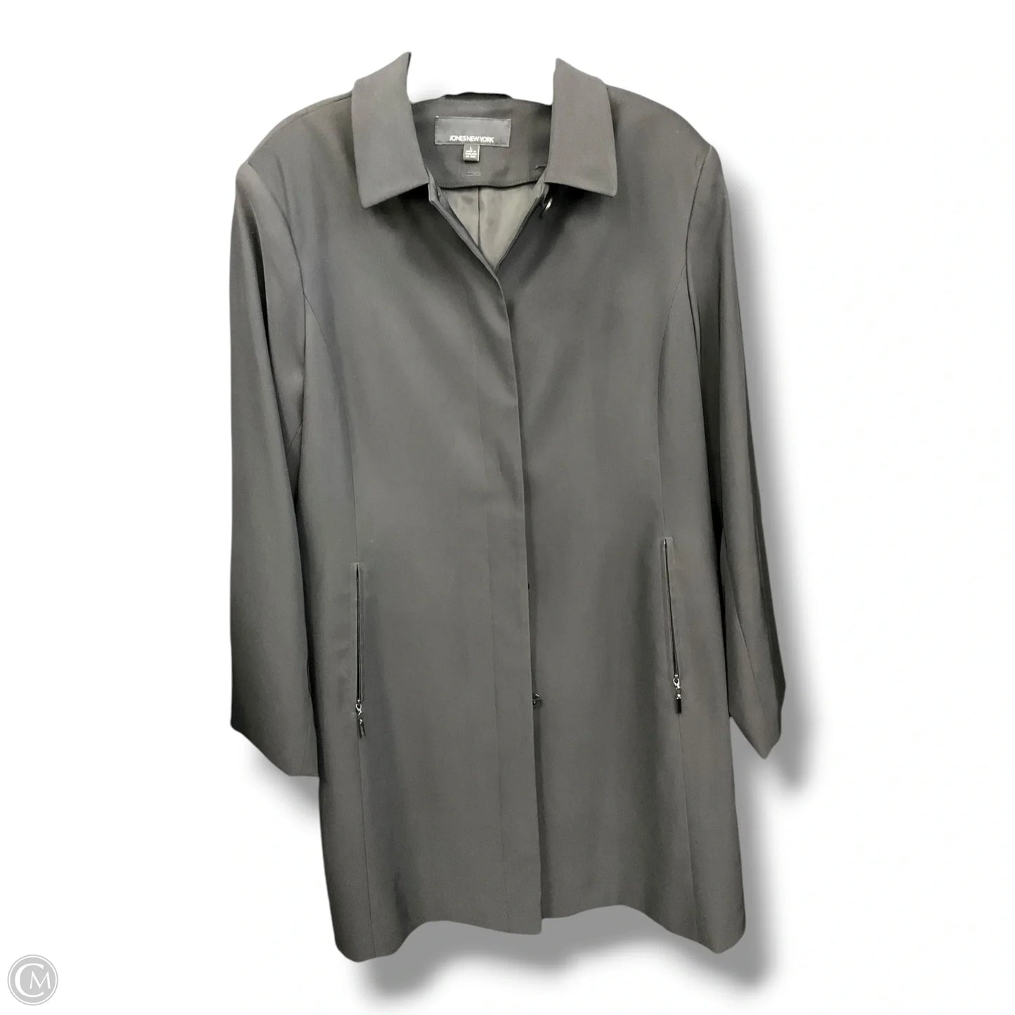 Coat Trench Coat By Jones New York In Black, Size: L