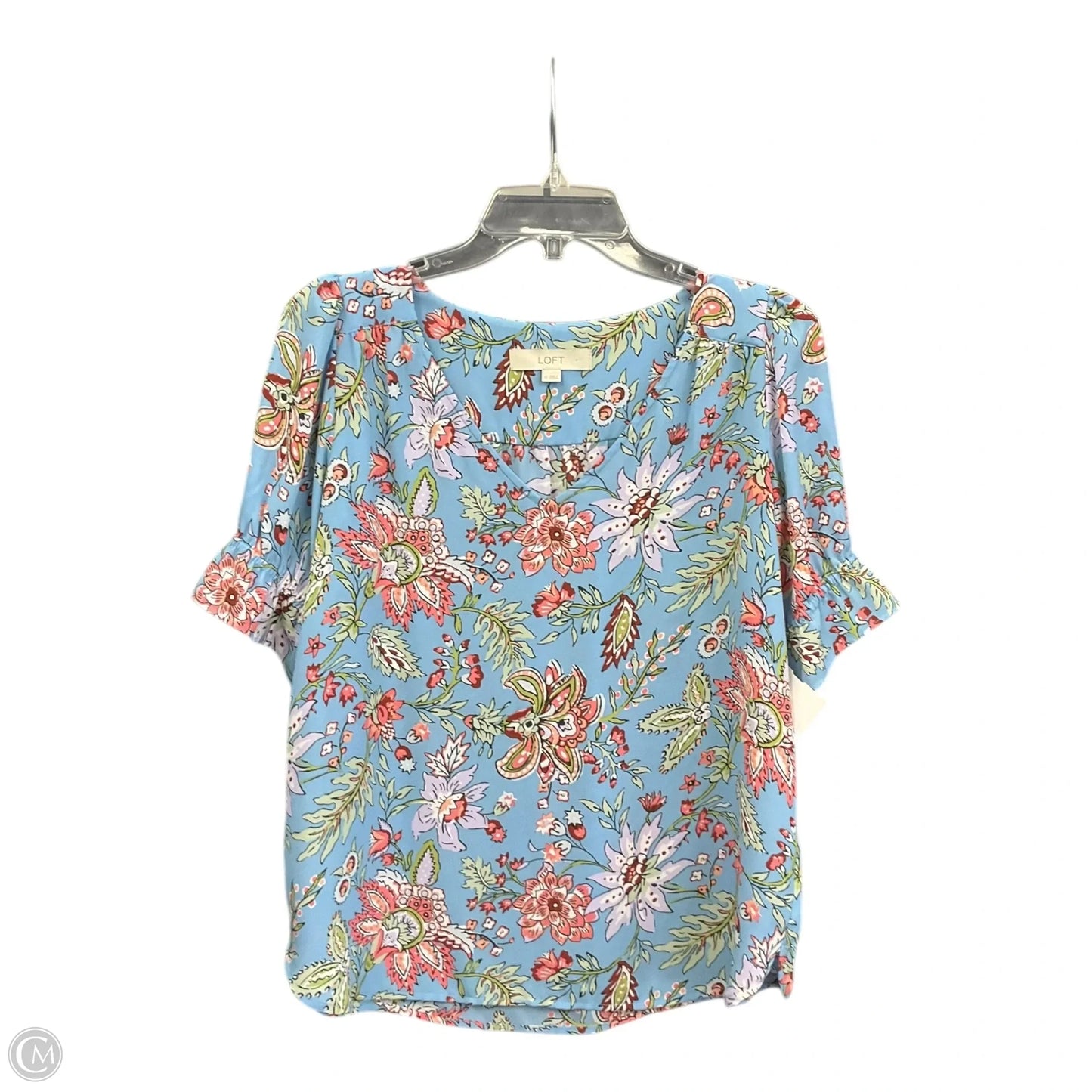 Top Short Sleeve By Loft In Multi-colored, Size: Xs
