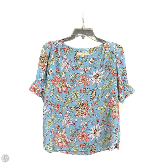 Top Short Sleeve By Loft In Multi-colored, Size: Xs