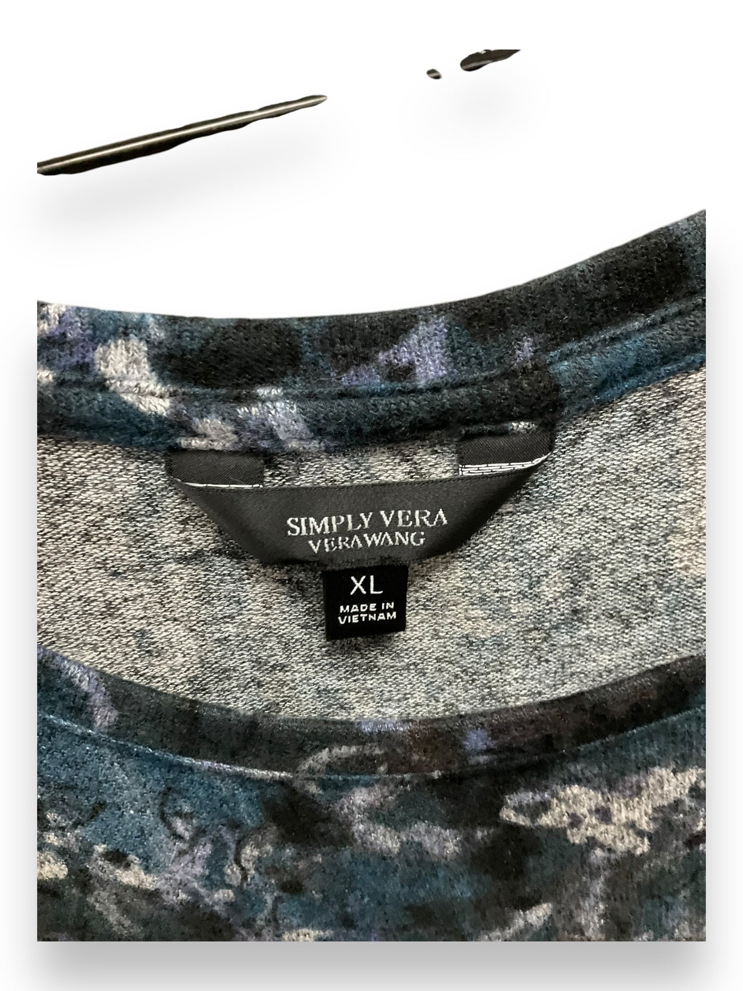 Top Long Sleeve By Simply Vera In Multi-colored, Size: Xl