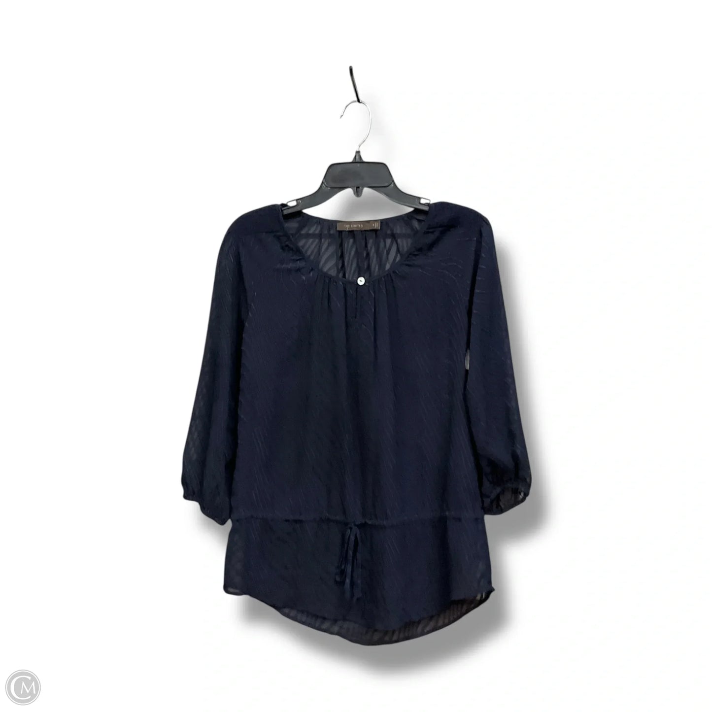 Blouse 3/4 Sleeve By Limited In Navy, Size: S