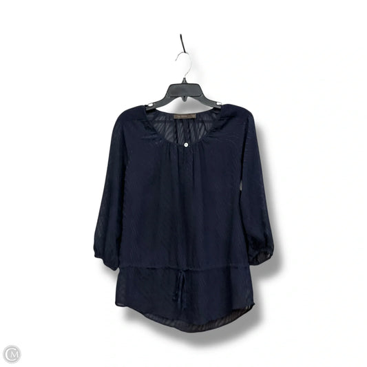 Blouse 3/4 Sleeve By Limited In Navy, Size: S