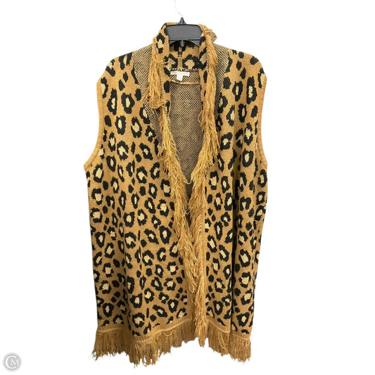 Sweater Cardigan By Cato In Animal Print, Size: 2x