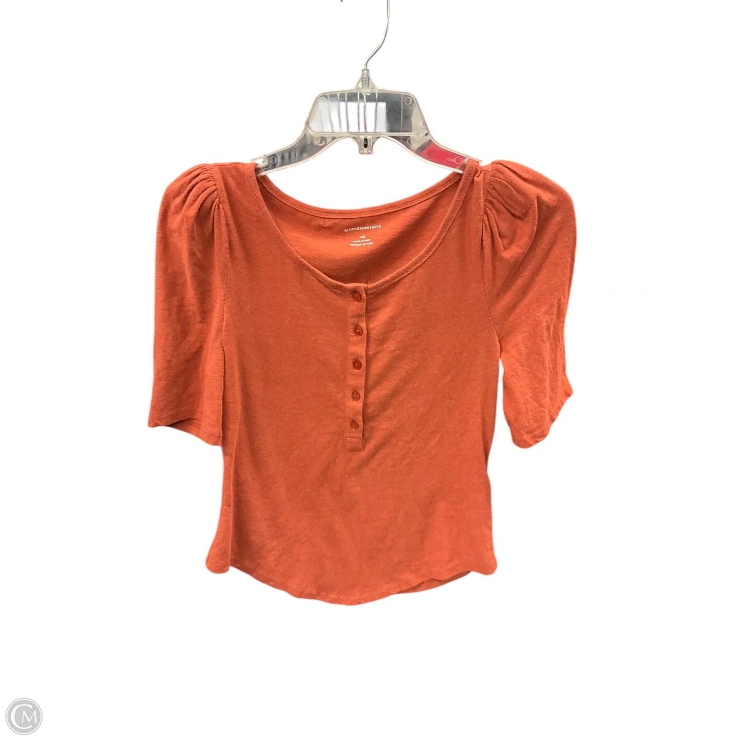 Top Short Sleeve By Anthropologie In Orange, Size: Xs