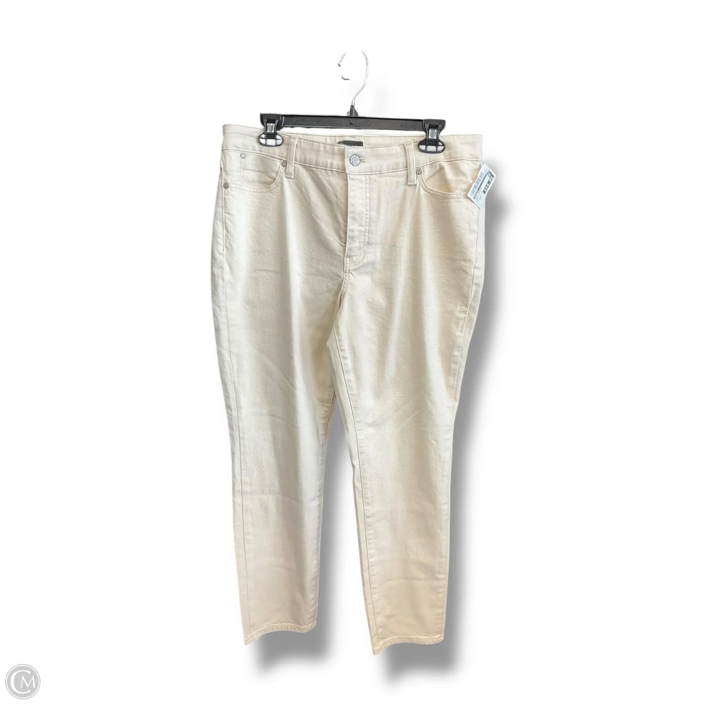 Pants Cropped By Talbots In Cream Denim, Size: 12p
