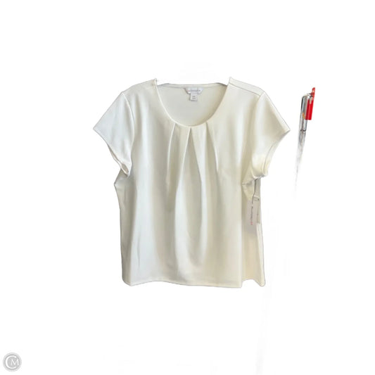Top Short Sleeve Basic By Liz Claiborne In White, Size: Xxl