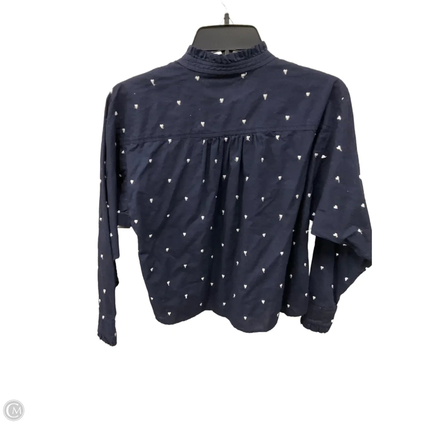 Blouse Long Sleeve By Loft In Navy, Size: Xsp