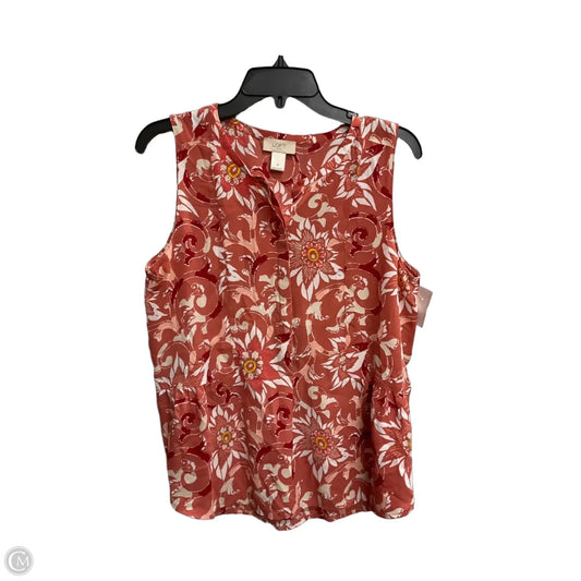 Top Sleeveless By Loft In Floral Print, Size: M