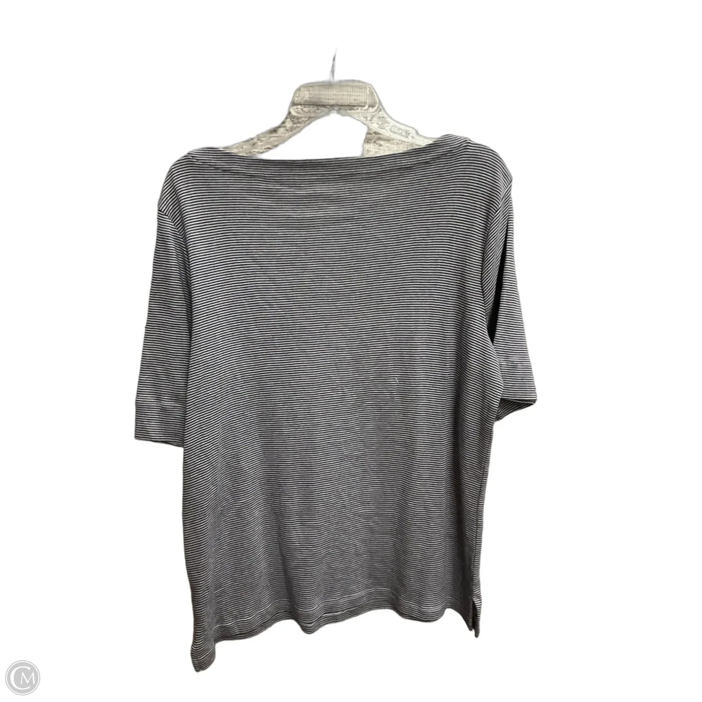 Top Short Sleeve By Chicos In Striped Pattern, Size: L