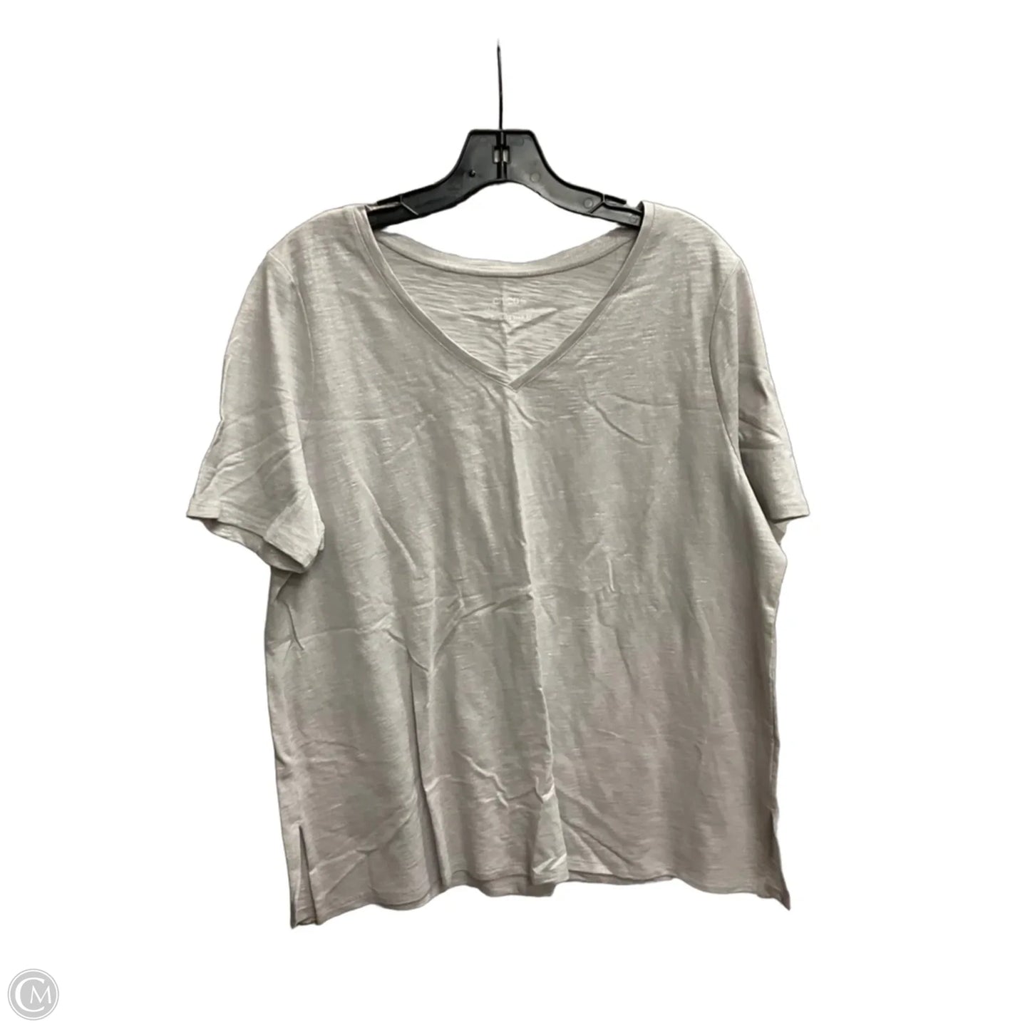 Top Short Sleeve Basic By Chicos In Grey, Size: Lp