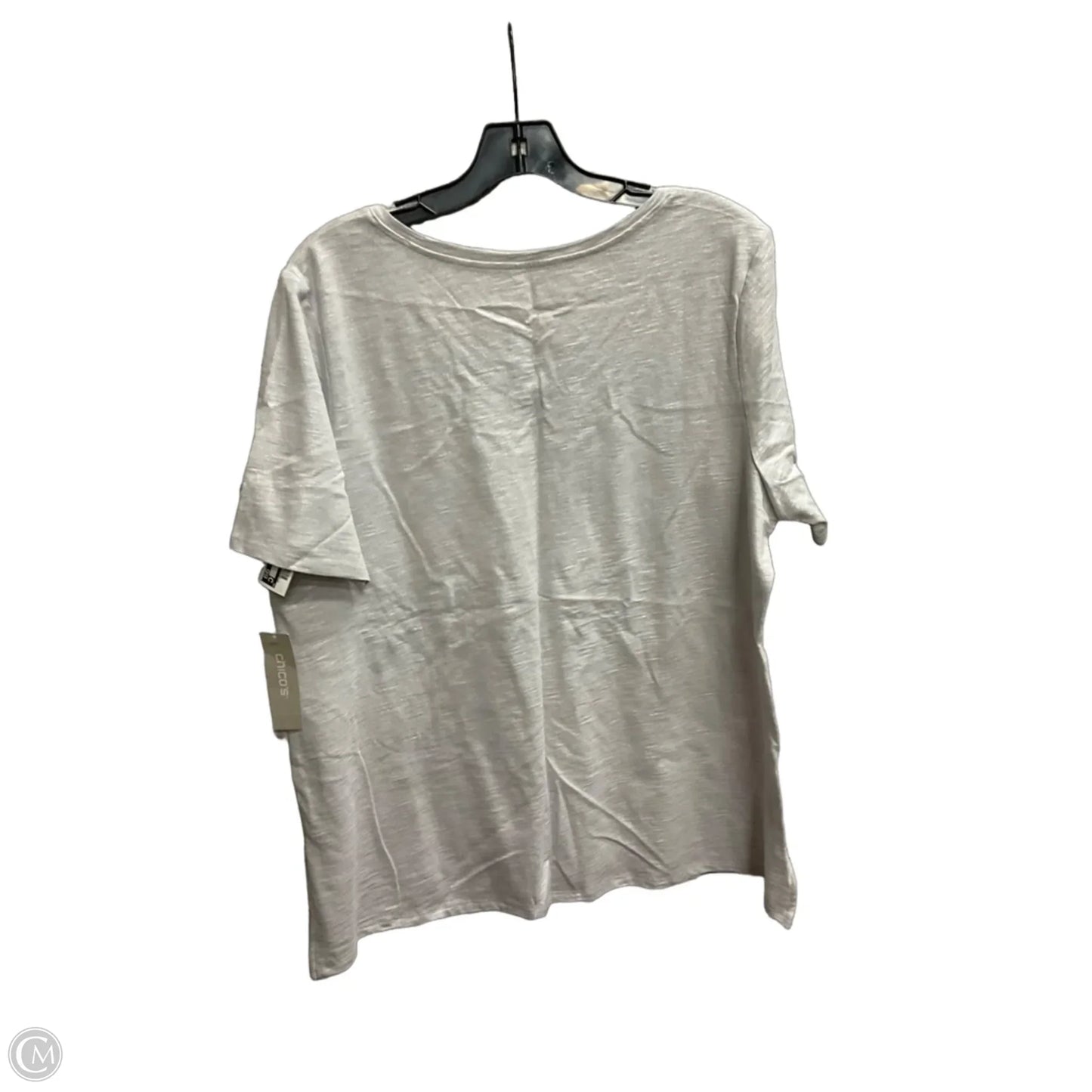 Top Short Sleeve Basic By Chicos In Grey, Size: Lp