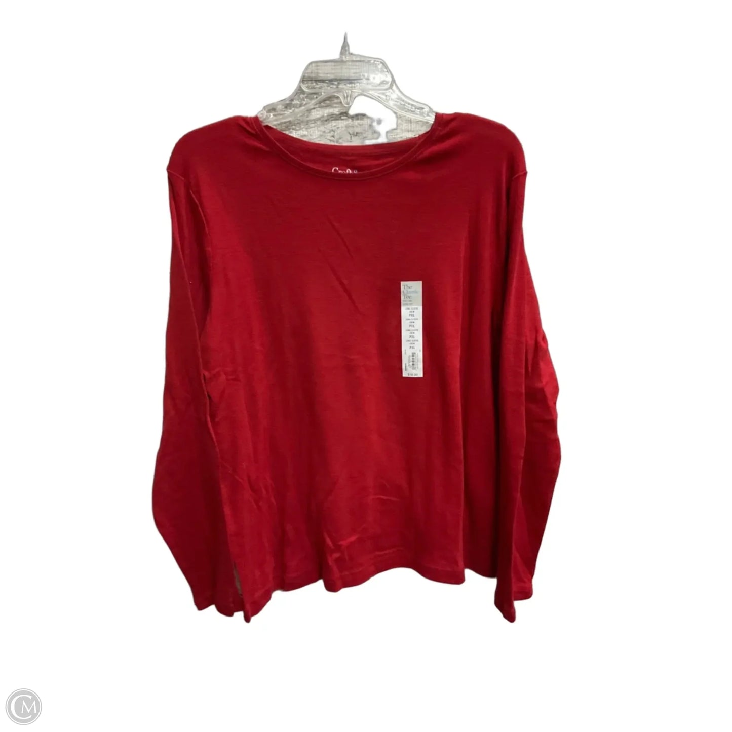 Top Long Sleeve Basic By Croft And Barrow In Red, Size: Xlp