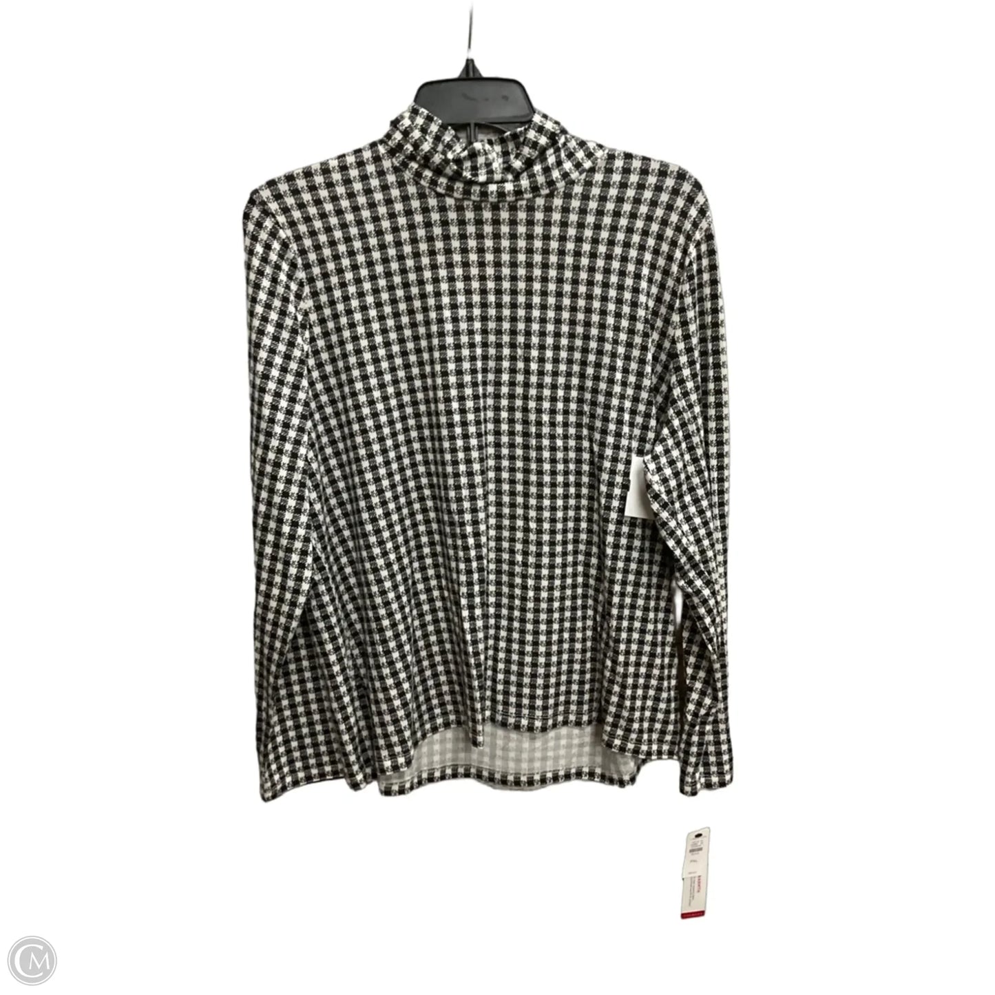 Top Long Sleeve By Talbots In Black & White, Size: Xlp