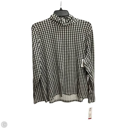 Top Long Sleeve By Talbots In Black & White, Size: Xlp