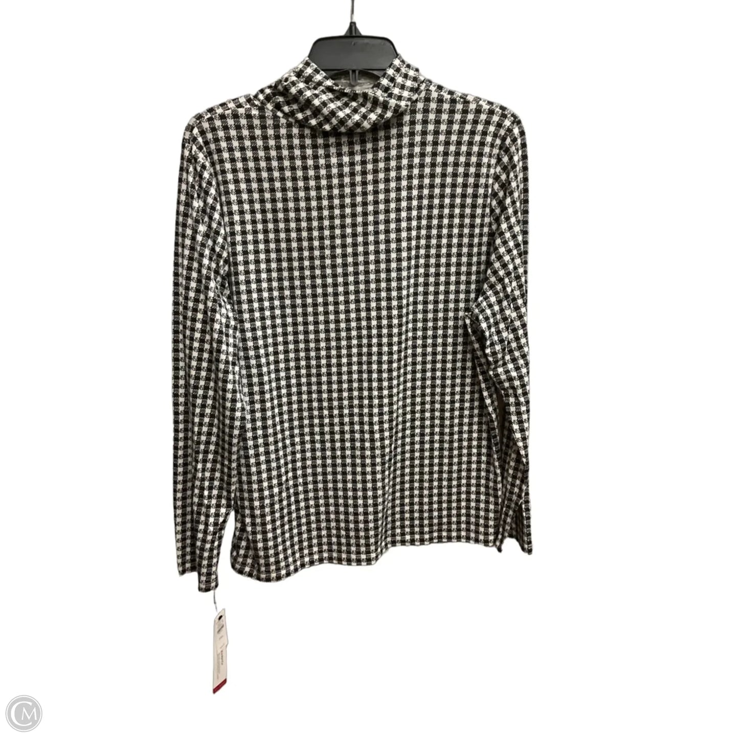 Top Long Sleeve By Talbots In Black & White, Size: Xlp