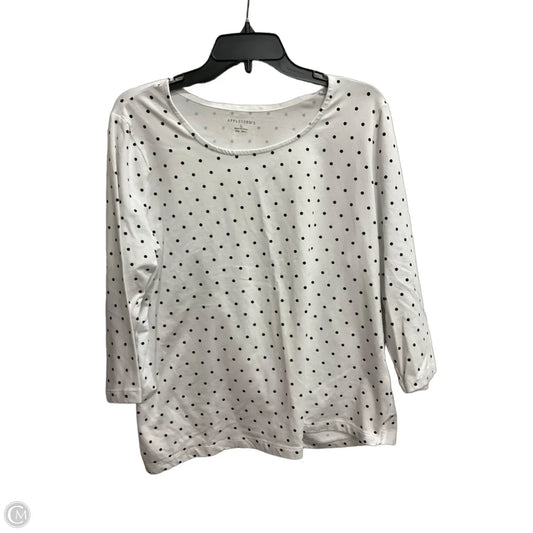 Top 3/4 Sleeve By Appleseeds In Polkadot Pattern, Size: L