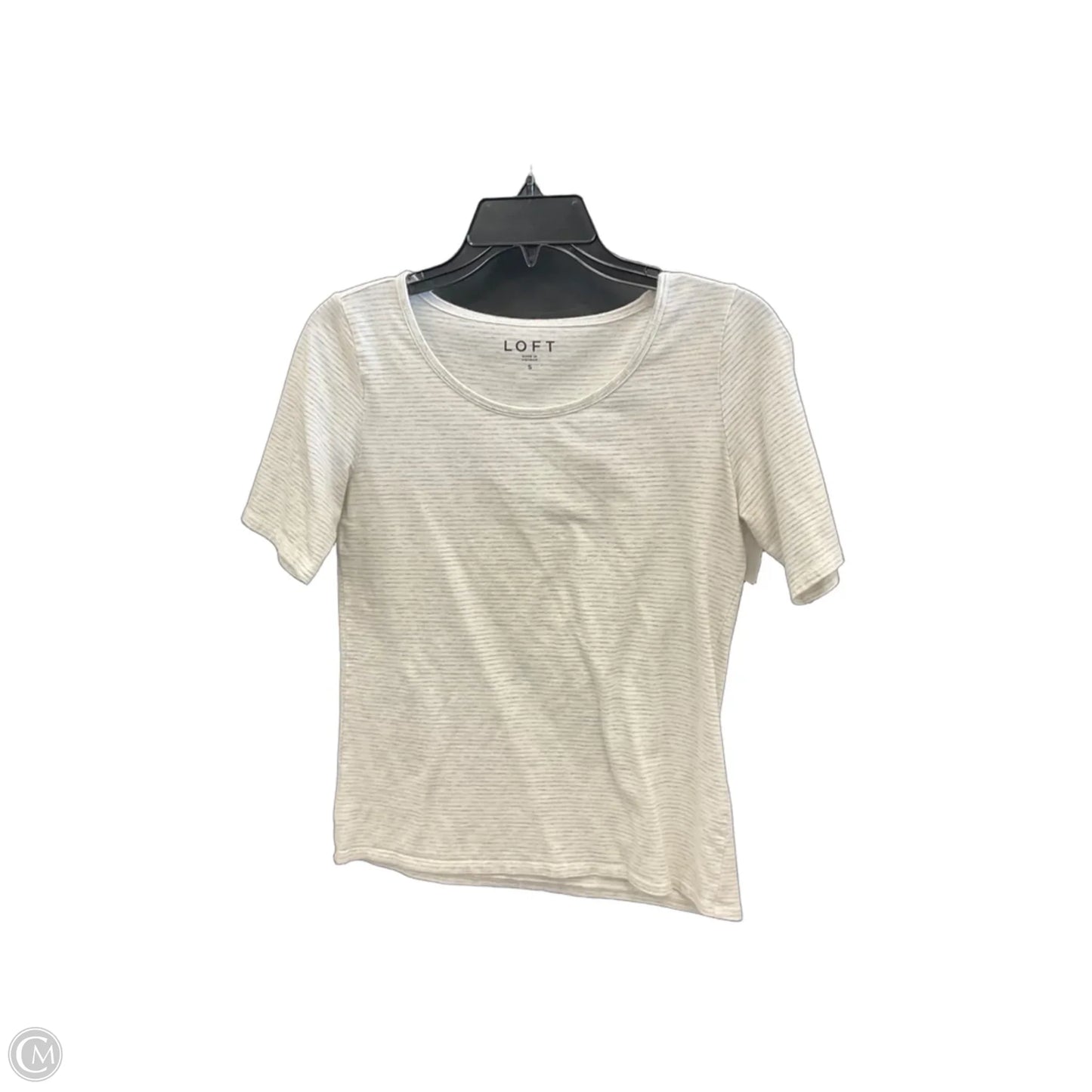 Top Short Sleeve By Loft In Striped Pattern, Size: S