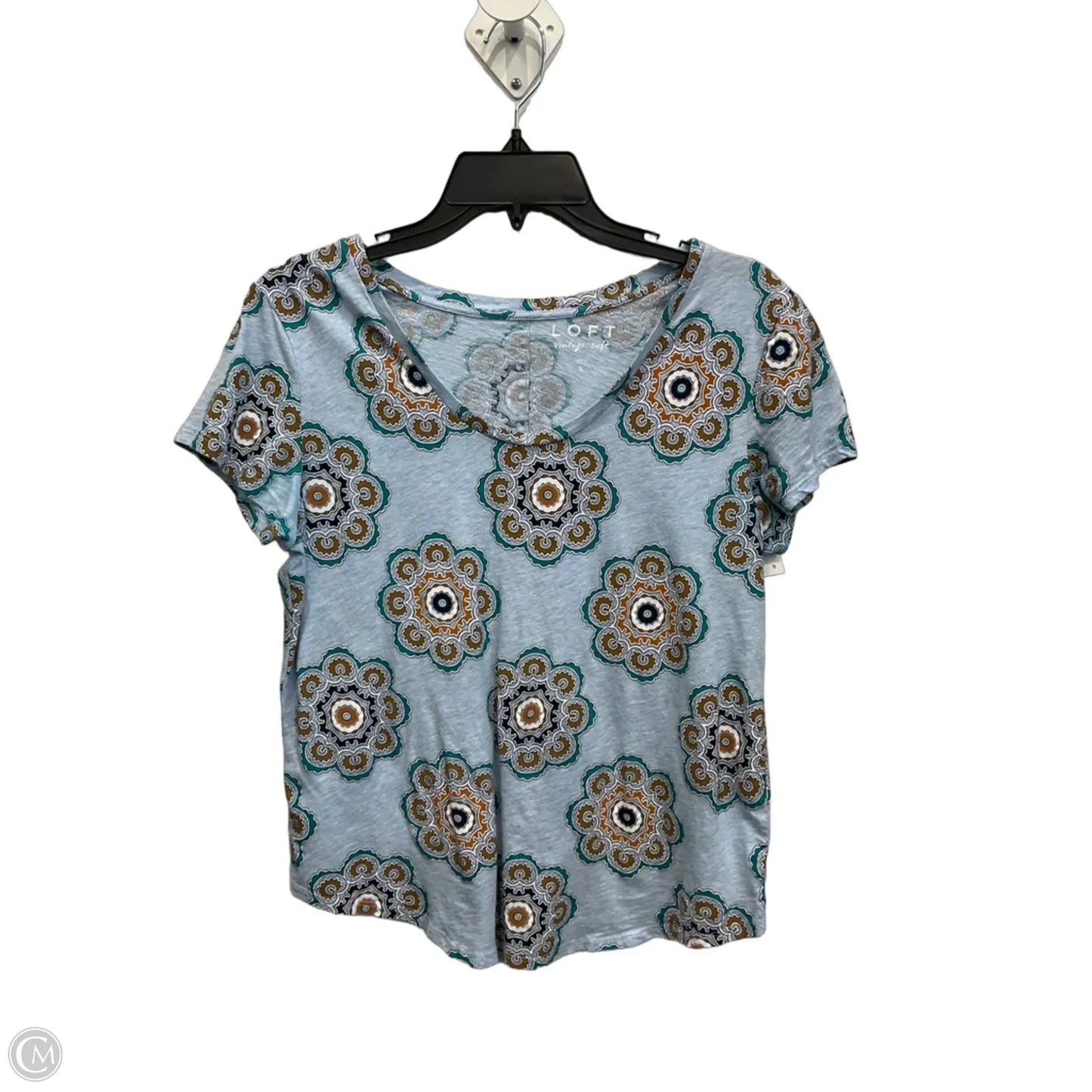 Top Short Sleeve By Loft In Blue, Size: S