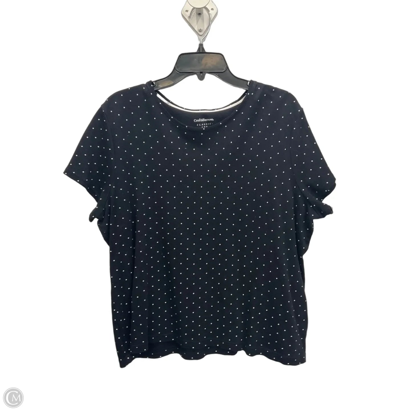 Top Short Sleeve By Croft And Barrow In Polkadot Pattern, Size: Xxl