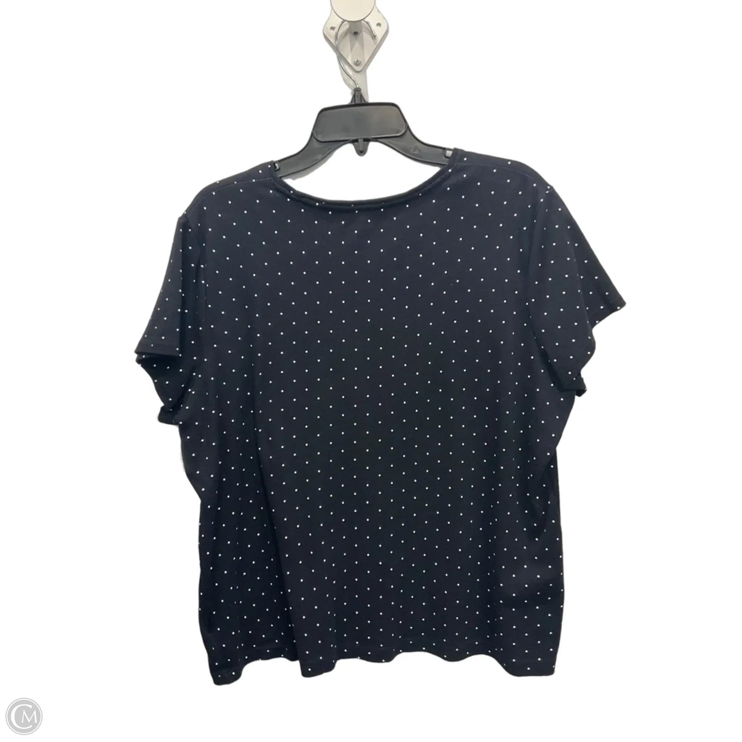Top Short Sleeve By Croft And Barrow In Polkadot Pattern, Size: Xxl