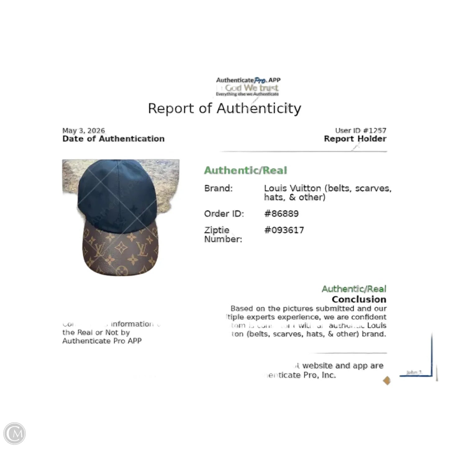 Hat Luxury Designer By Louis Vuitton
