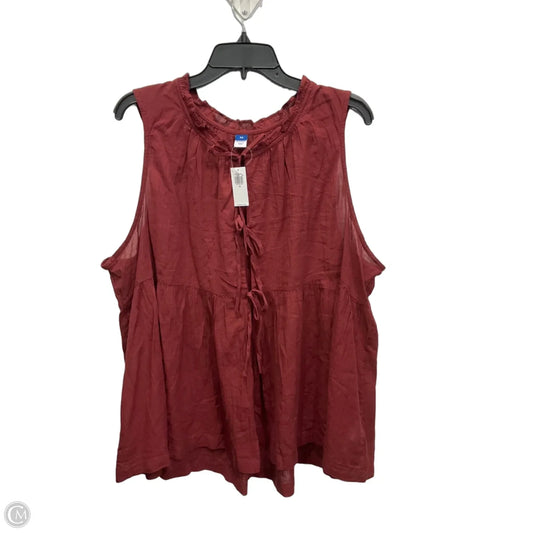 Top Sleeveless By Old Navy In Red, Size: 2x