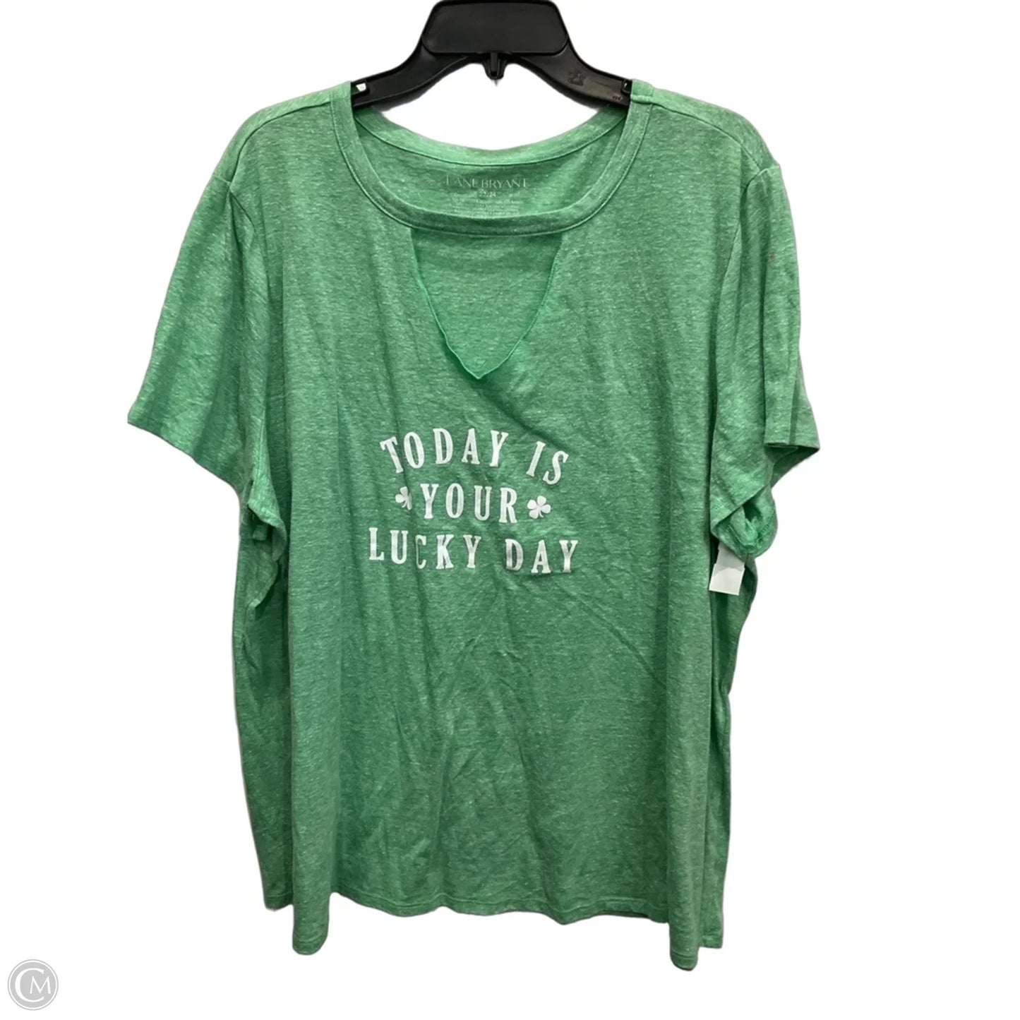 Top Short Sleeve By Lane Bryant In Green, Size: 3x