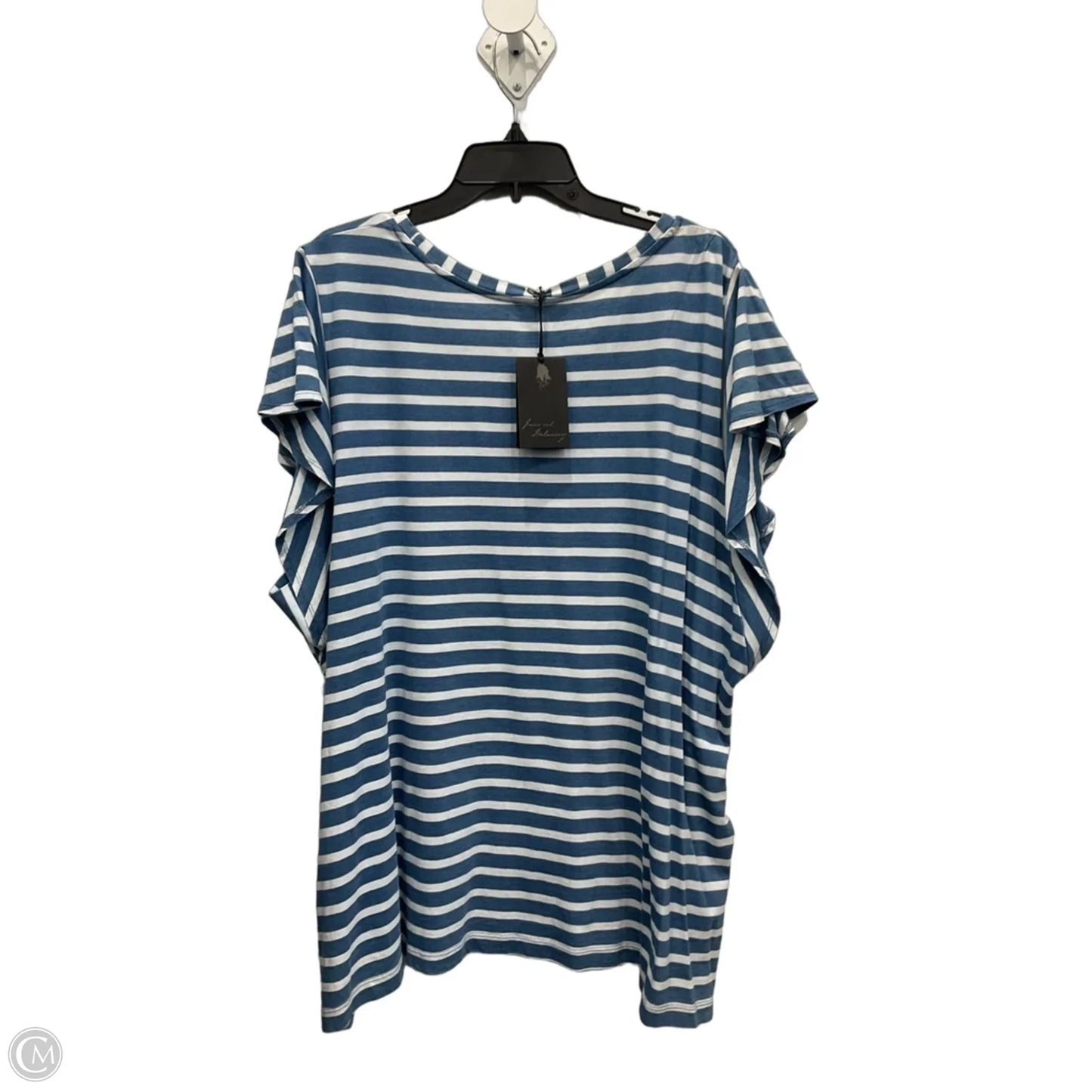 Top Short Sleeve By Jane And Delancey In Striped Pattern, Size: 3x
