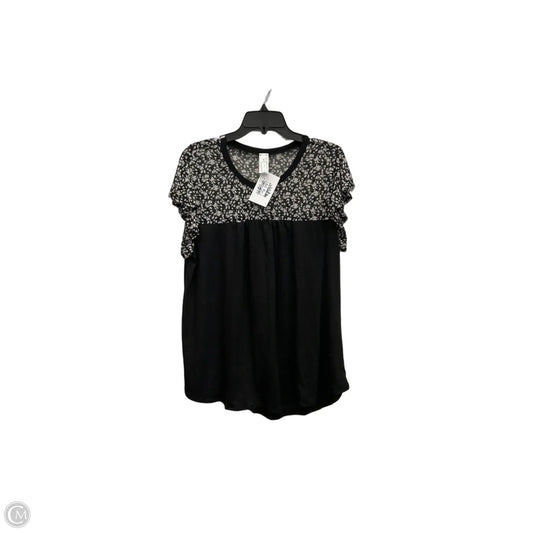 Top Short Sleeve By Acting Pro In Black, Size: 1x