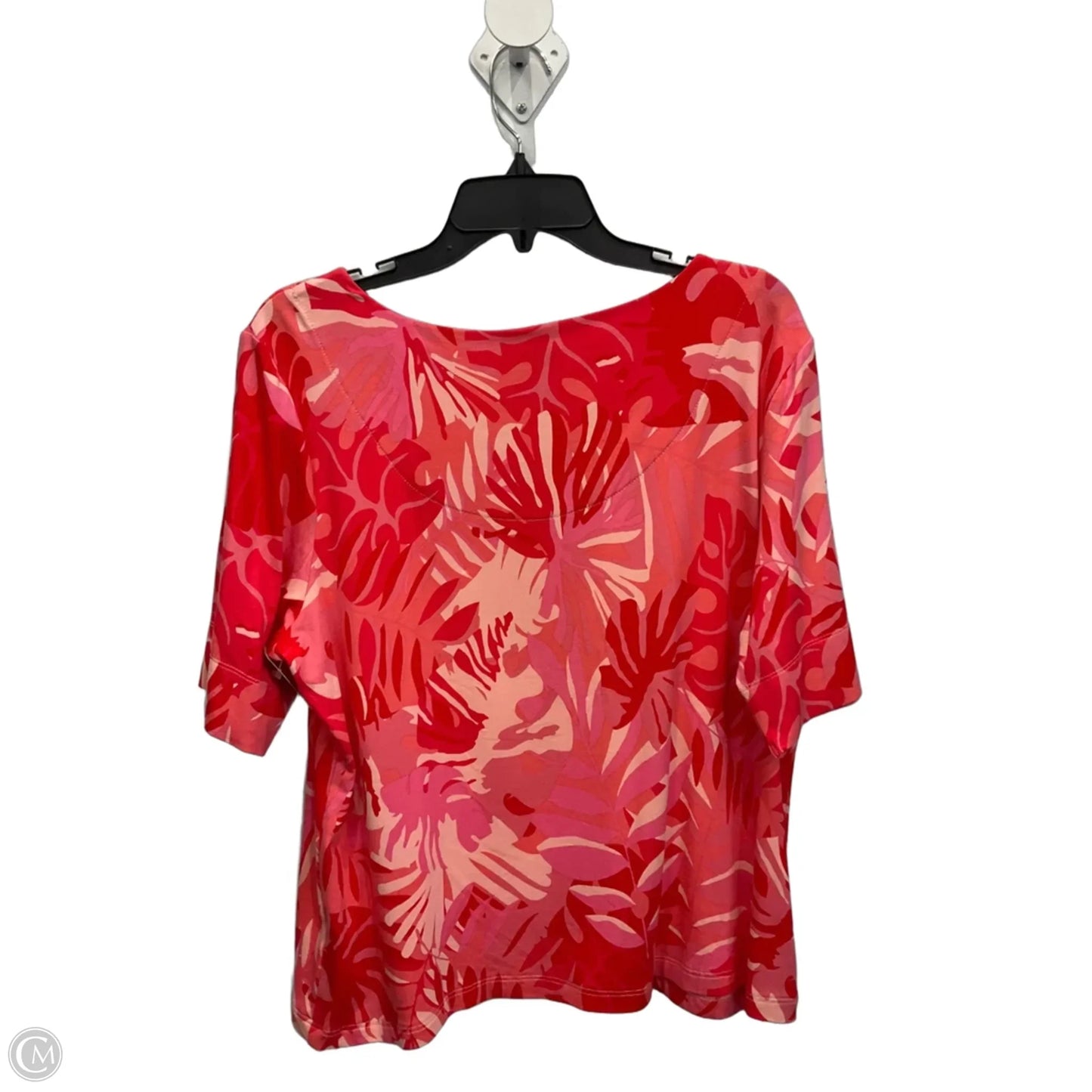 Top Short Sleeve By Chicos In Tropical Print, Size: Xl