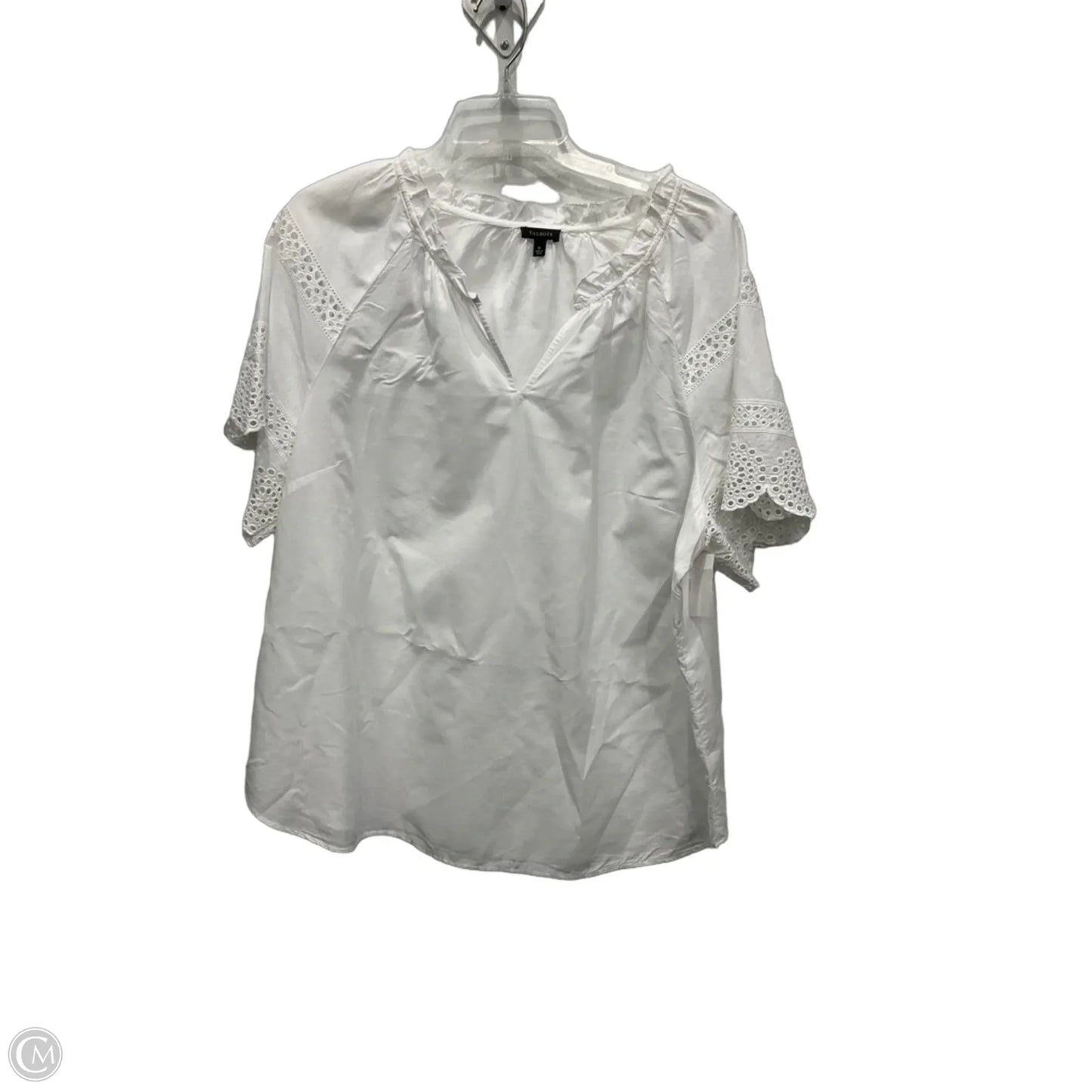 Top Short Sleeve By Talbots In White, Size: Xl