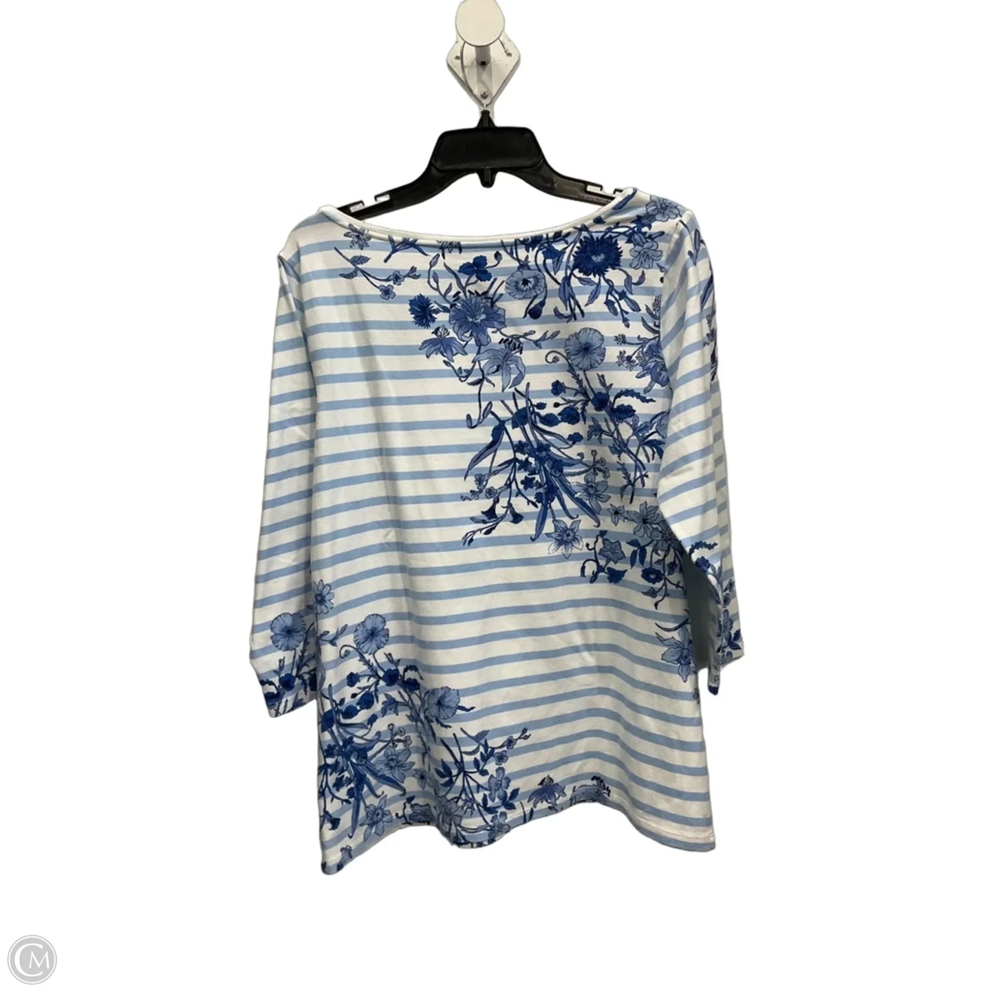 Top 3/4 Sleeve By Talbots In Striped Pattern, Size: 1x