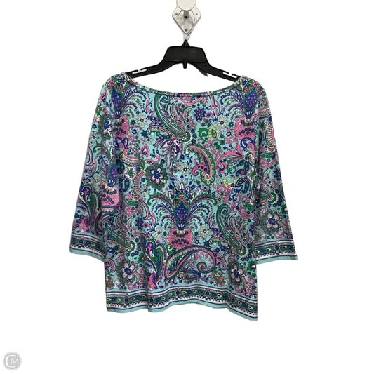 Top 3/4 Sleeve By Talbots In Paisley Print, Size: 1x