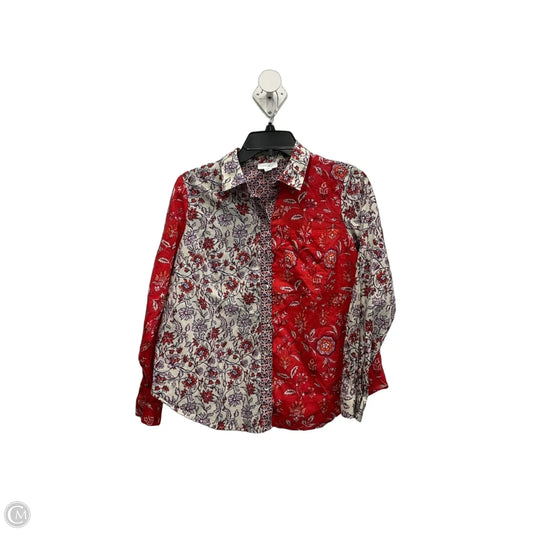 Blouse Long Sleeve By J. Jill In Red, Size: Xsp