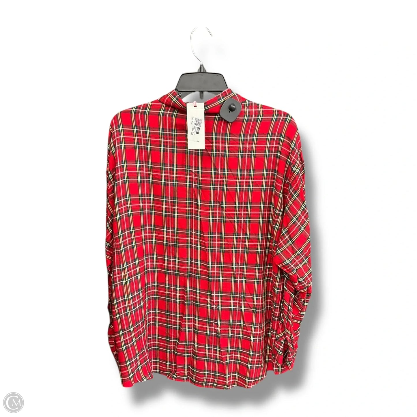 Blouse Long Sleeve By Vineyard Vines In Plaid Pattern, Size: M