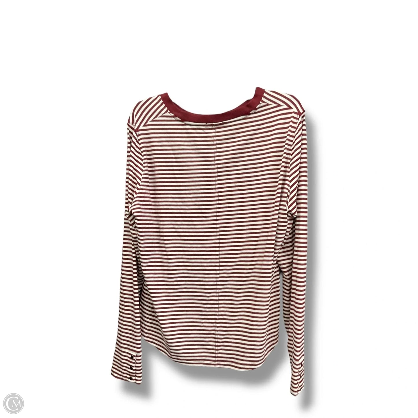 Top Long Sleeve By Evereve In Striped Pattern, Size: Xl