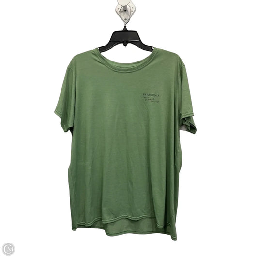 Athletic Top Short Sleeve By Patagonia In Green, Size: Xxl