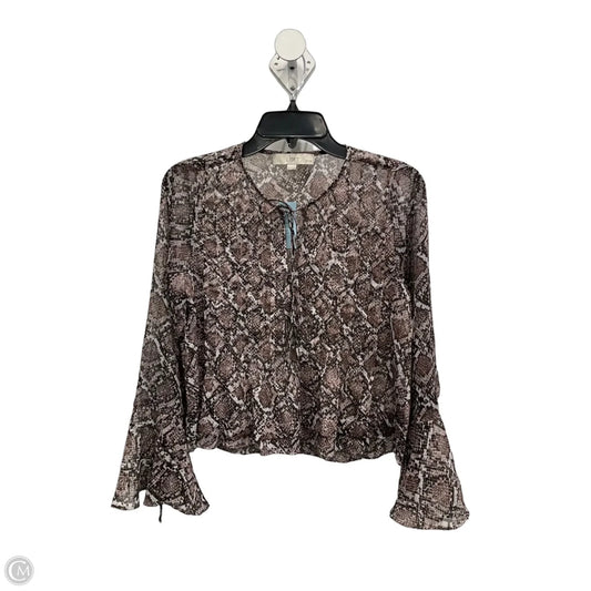Top Long Sleeve By Loft In Snakeskin Print, Size: Sp