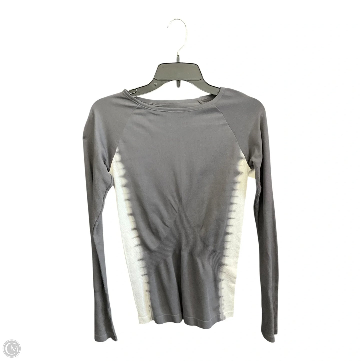 Athletic Top Long Sleeve Crewneck By Zella In Grey & White, Size: S