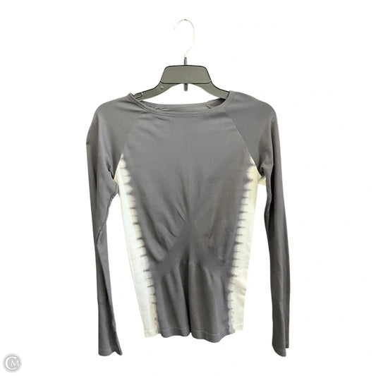 Athletic Top Long Sleeve Crewneck By Zella In Grey & White, Size: S