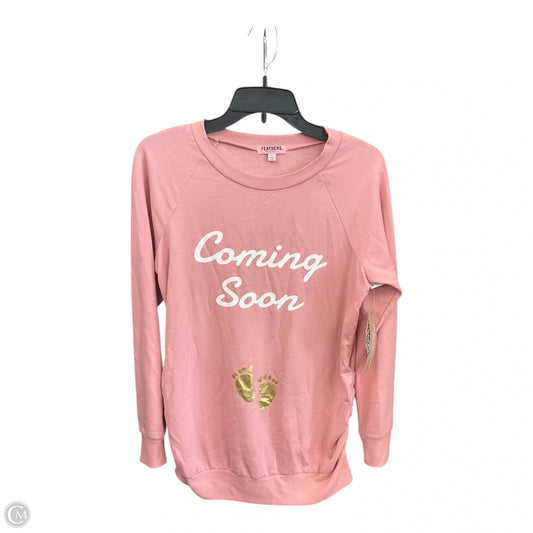 Maternity Top Long Sleeve By Clothes Mentor, Size: S