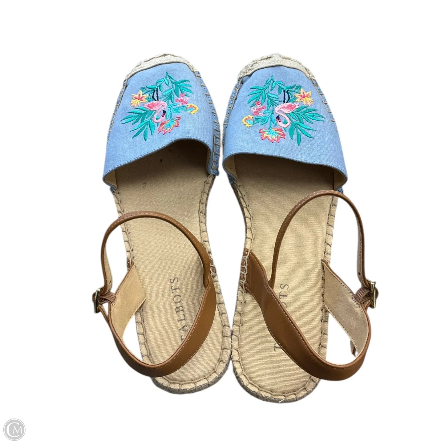 Sandals Flats By Talbots In Blue & Tan, Size: 9