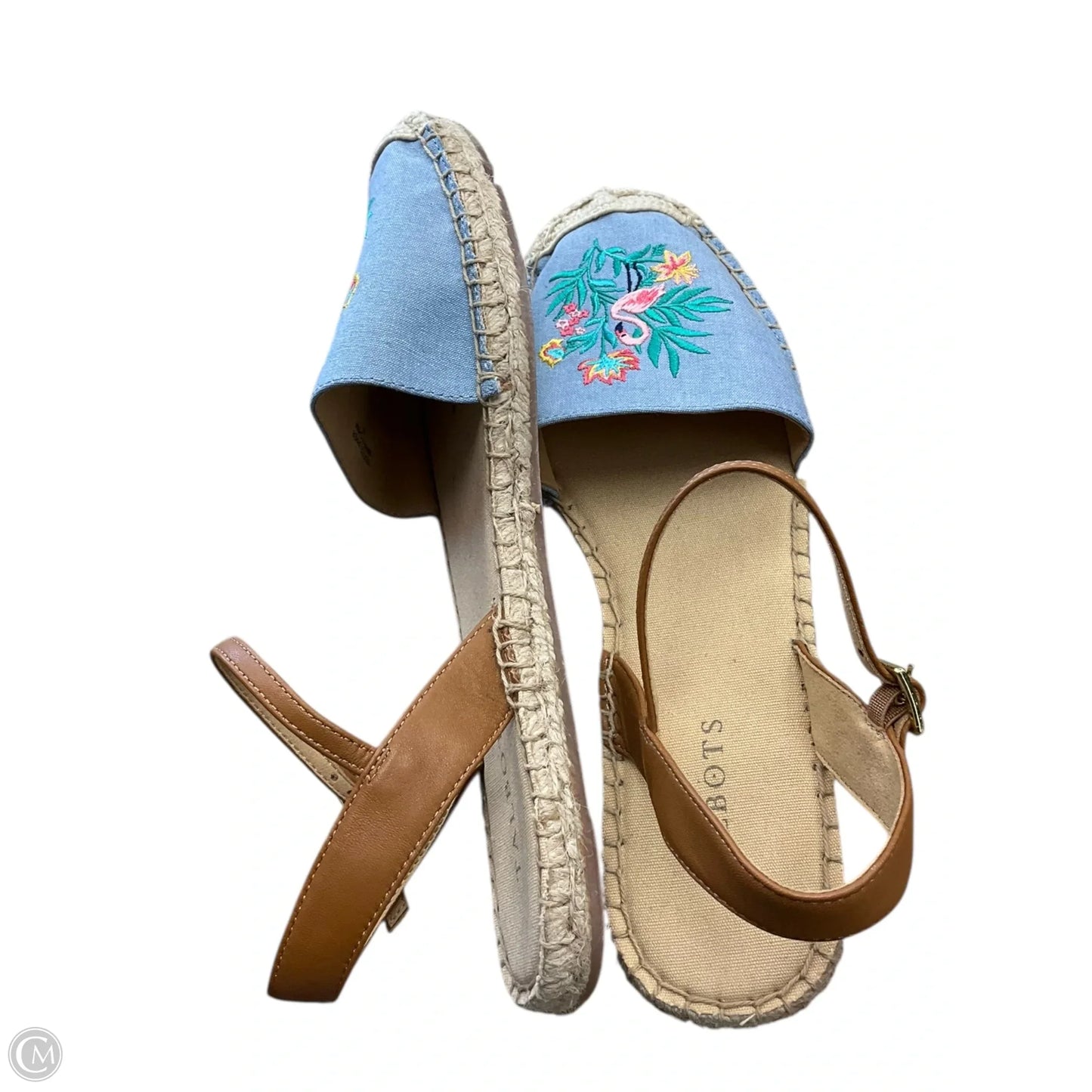 Sandals Flats By Talbots In Blue & Tan, Size: 9