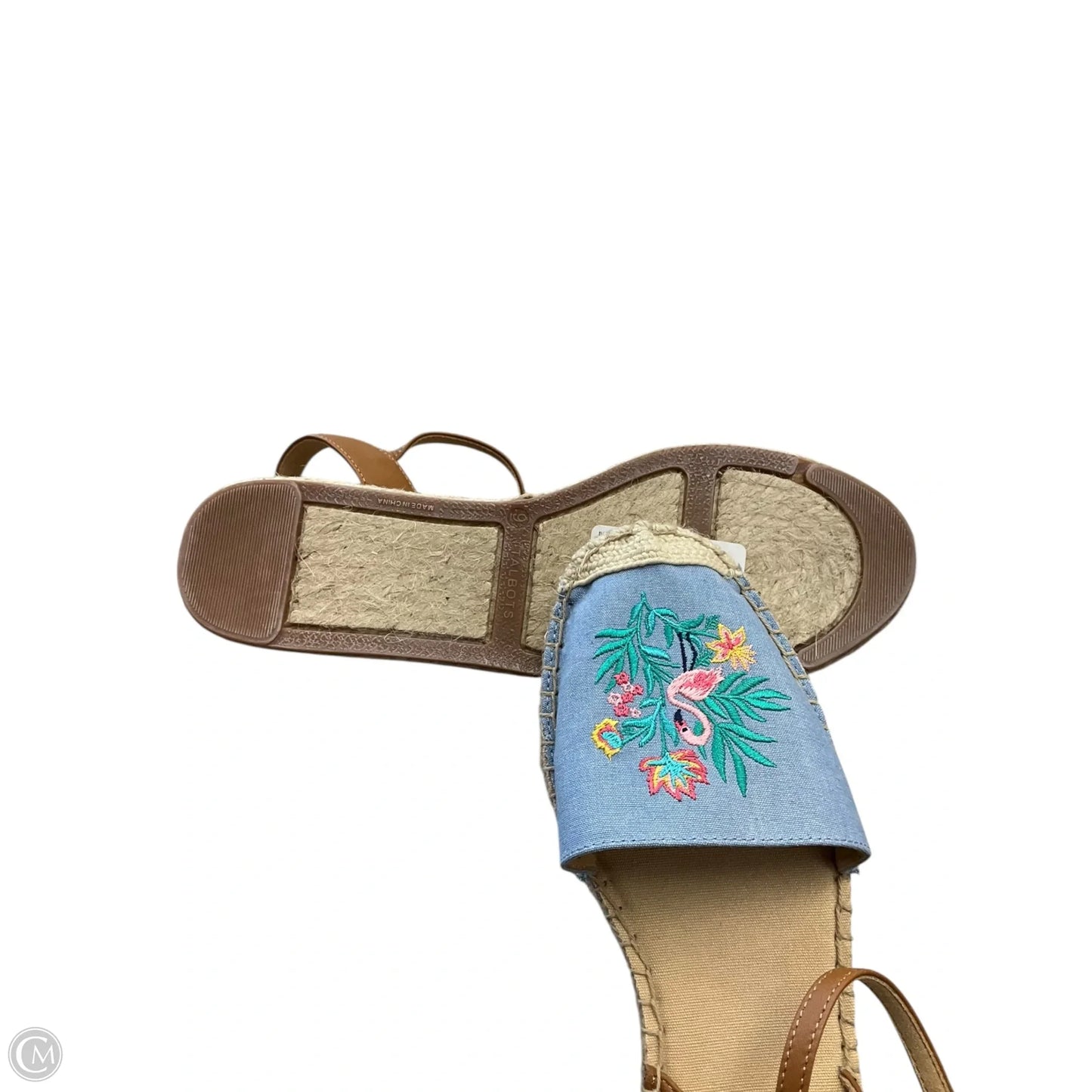 Sandals Flats By Talbots In Blue & Tan, Size: 9