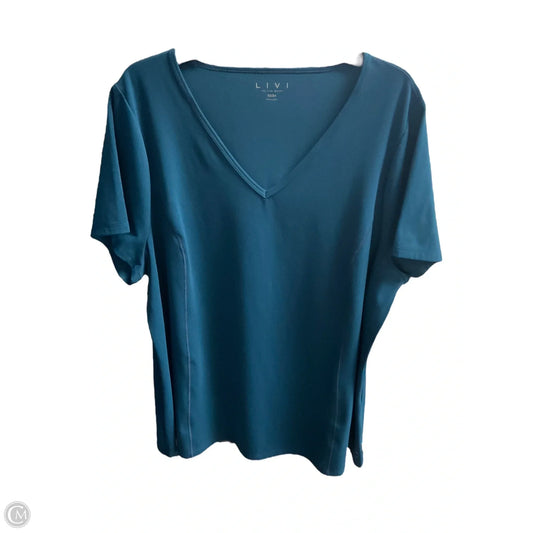 Athletic Top Short Sleeve By Livi Active In Teal, Size: 2x