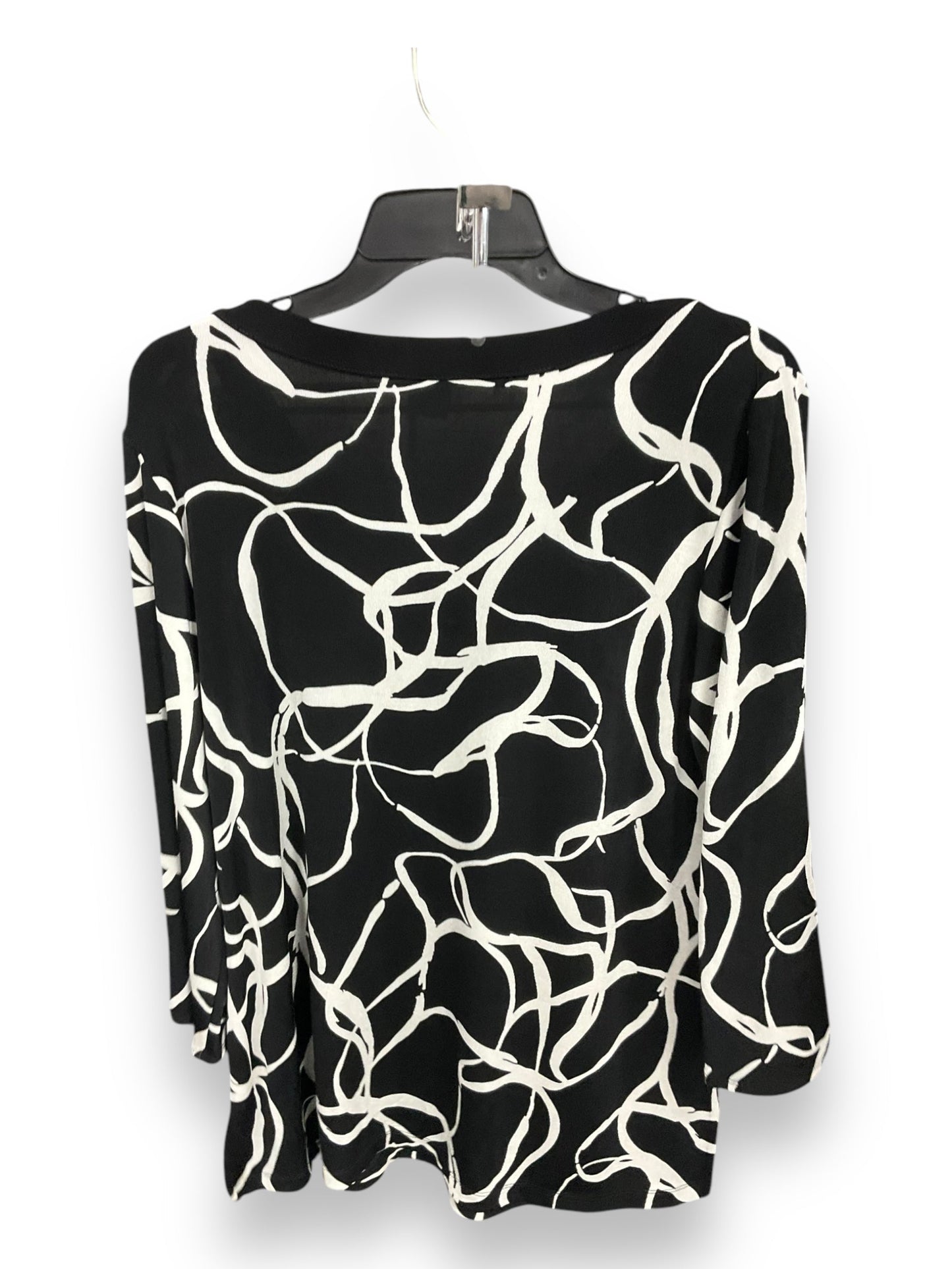 Top Long Sleeve By Chicos In Black & White, Size: 2