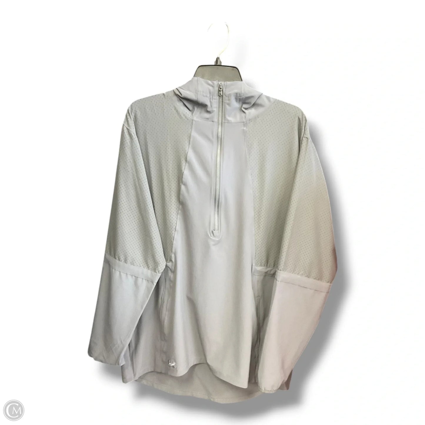 Athletic Sweatshirt Hoodie By Under Armour In Grey, Size: L