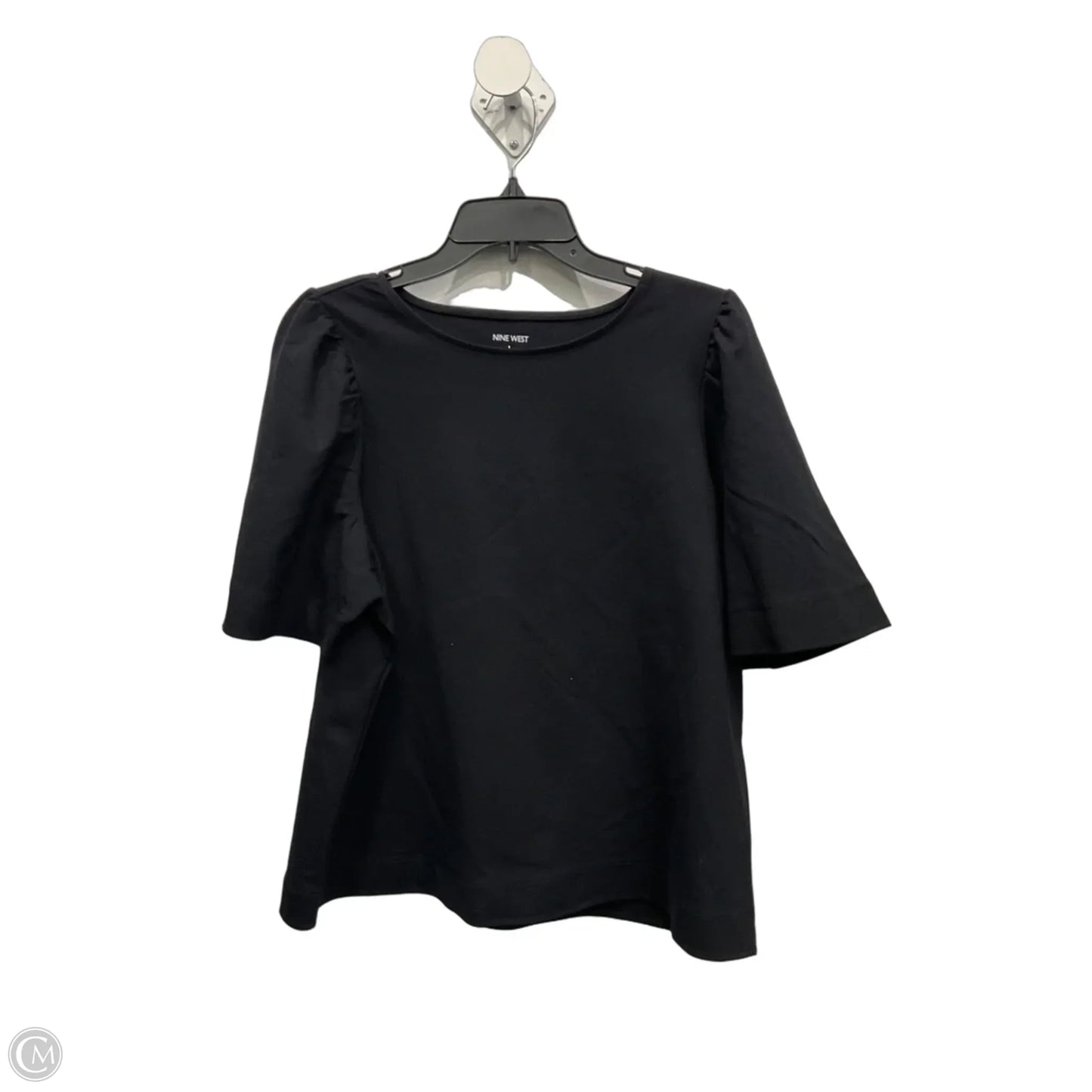 Top Short Sleeve By Nine West In Black, Size: L